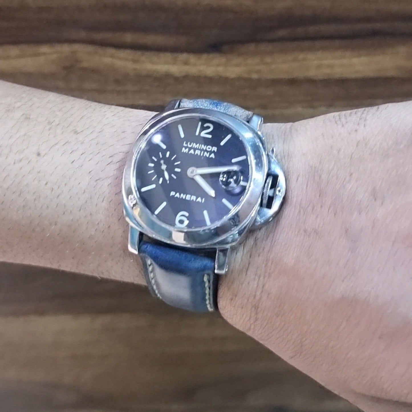 Indianleathercraft 24mm / Blue Shell cordovan leather panerai straps