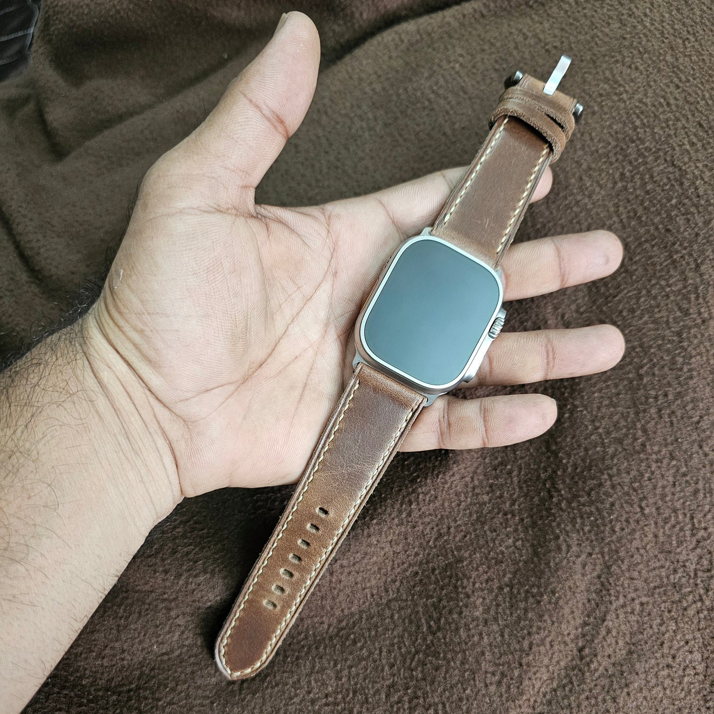 Indianleathercraft applewatchband Natural / Apple watch ultra 1 Horween Leather Apple Watch Bands