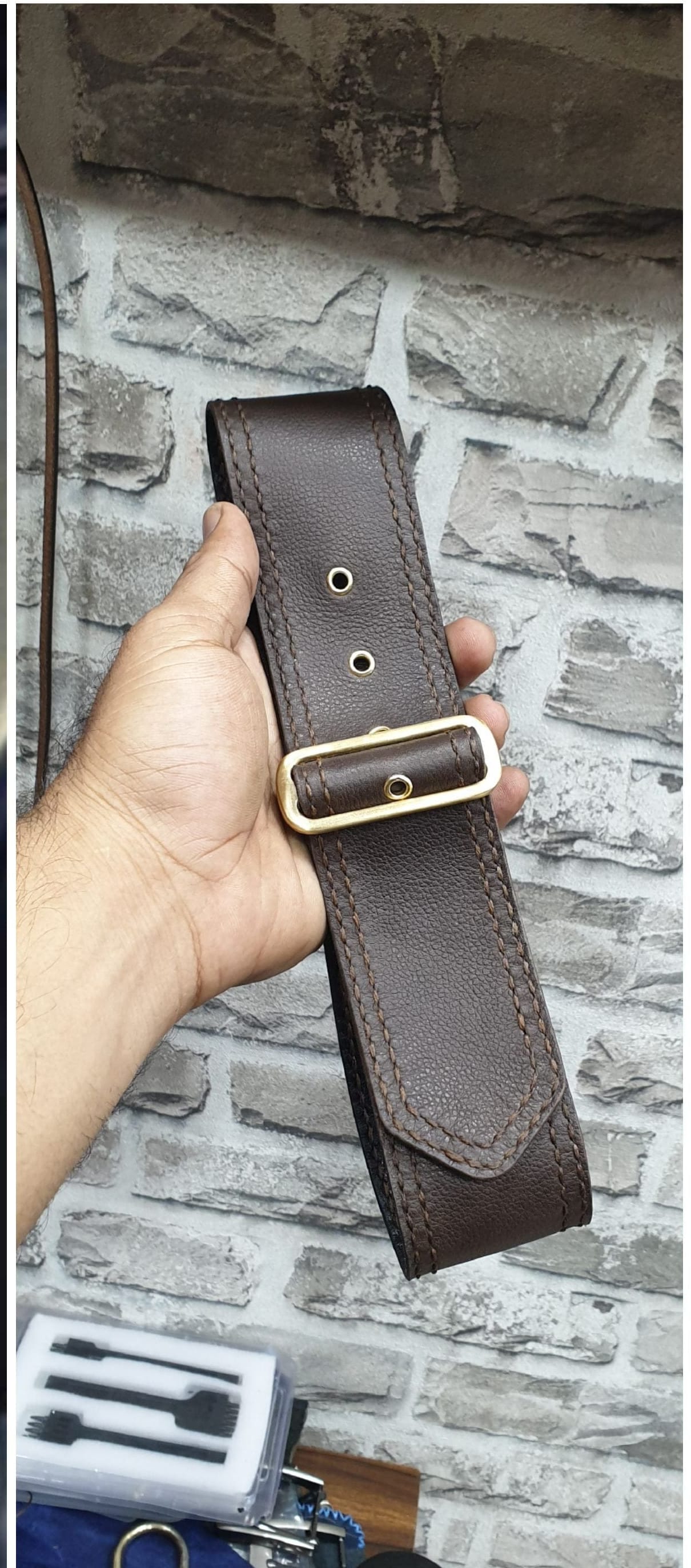 Indianleathercraft battery box leather belt Royal enfield bullet battery box leather strap