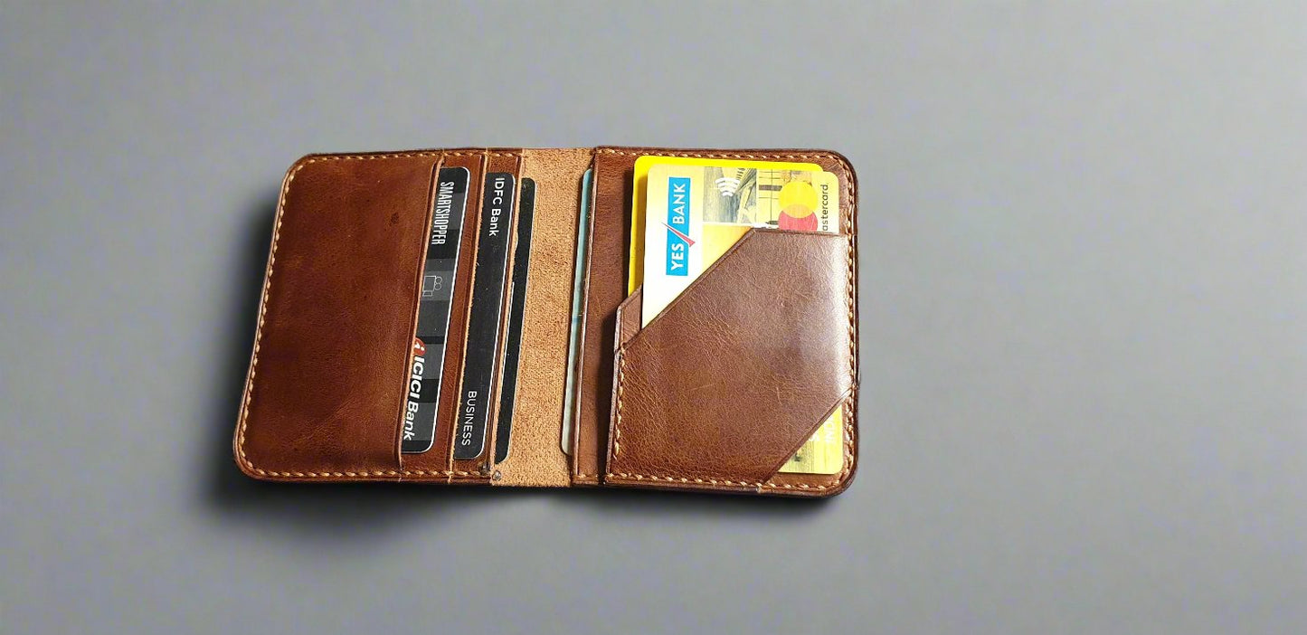 Indianleathercraft Handmade green leather wallet