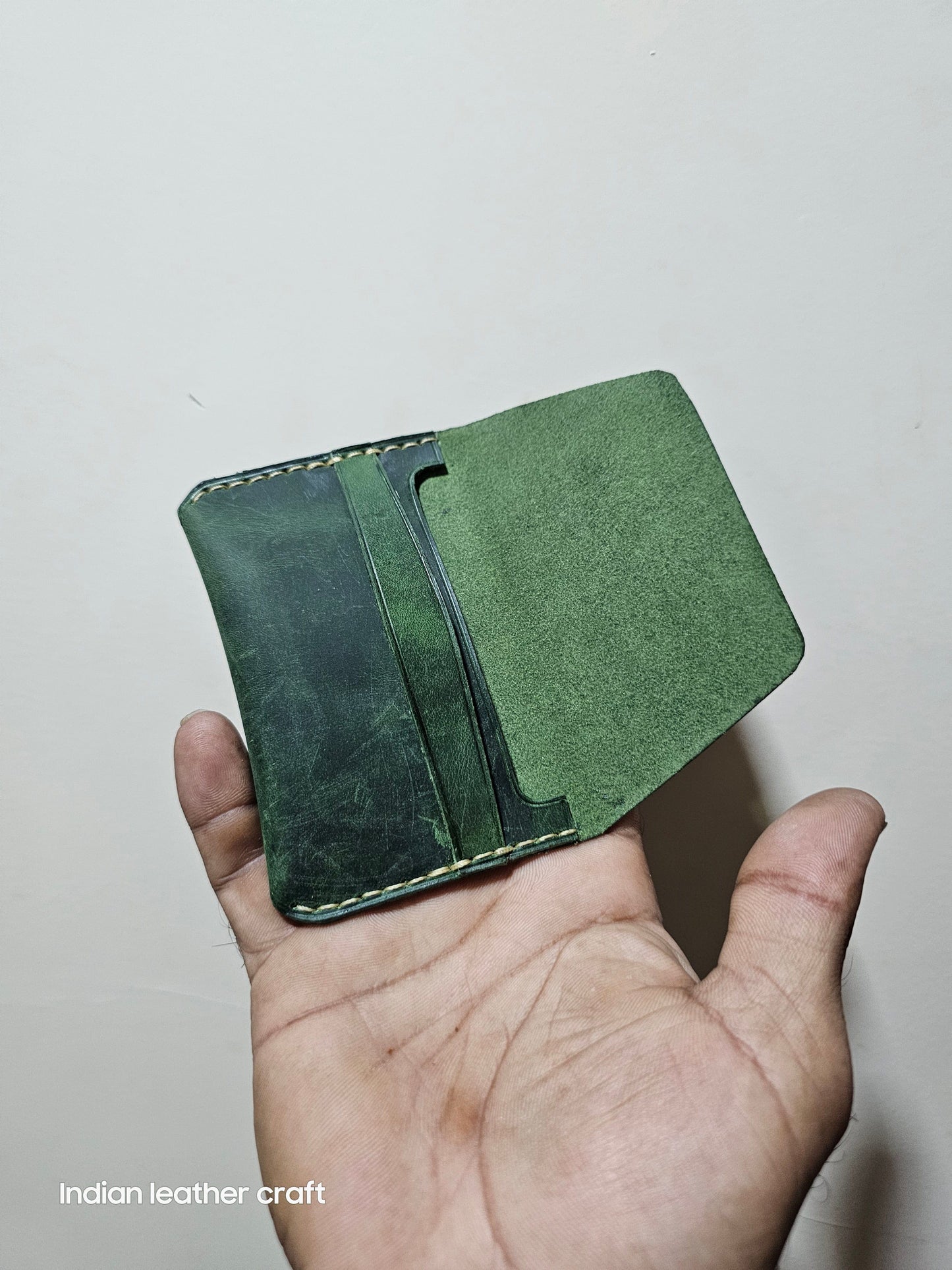 Indianleathercraft Handmade minimalist fullgrain leather wallet