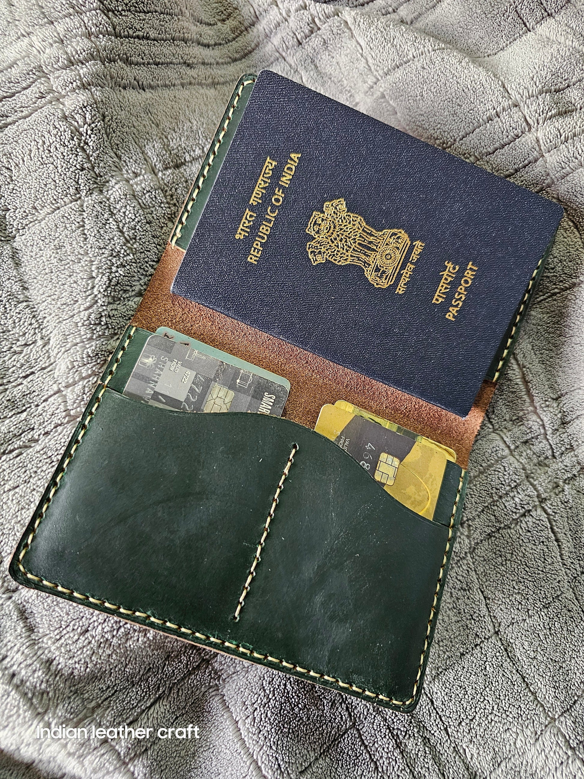 Indianleathercraft leather passport wallet