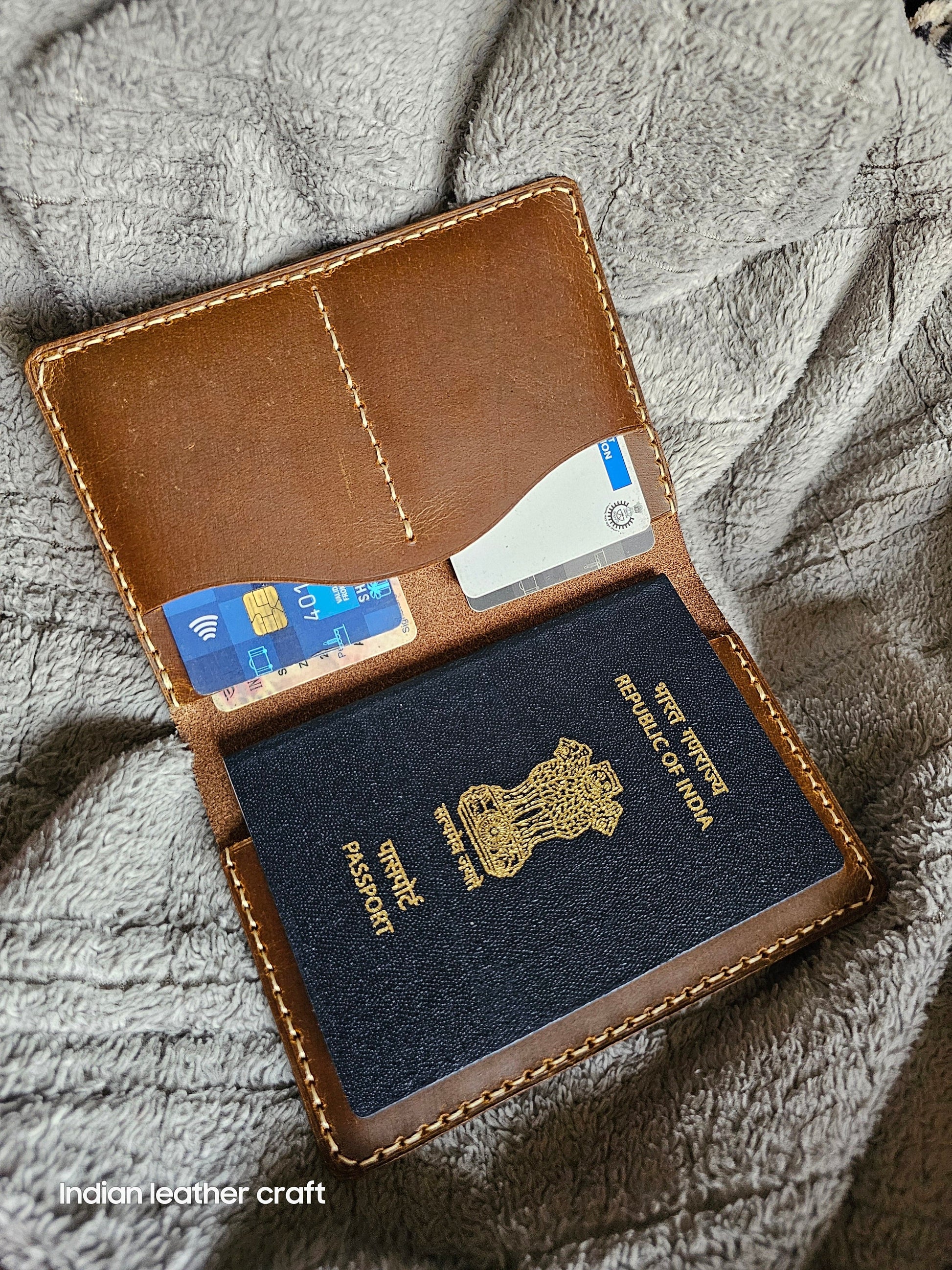 Indianleathercraft leather passport wallet