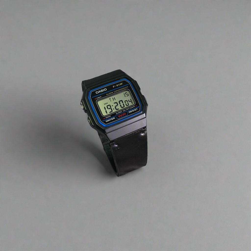 Indianleathercraft leather strap Black shell cordovan Handmade Casio F-91w strap