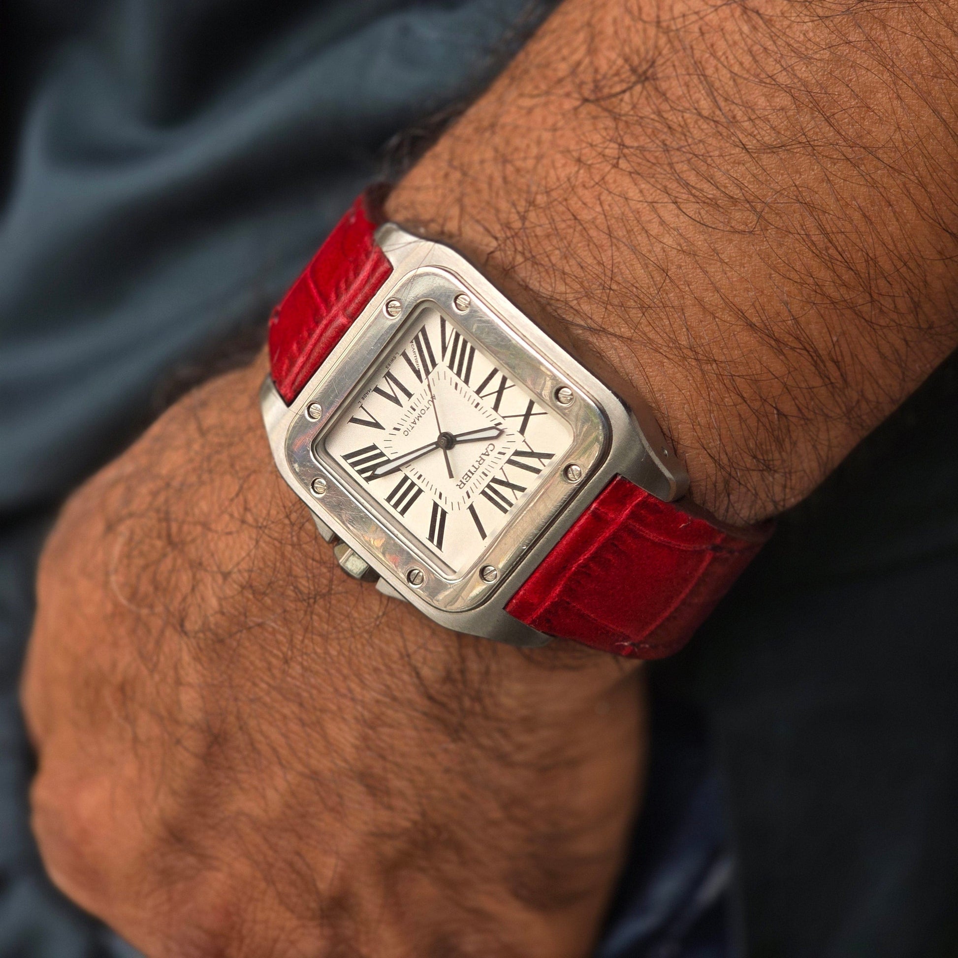 Indianleathercraft leather strap Handmade Cartier santos leather strap