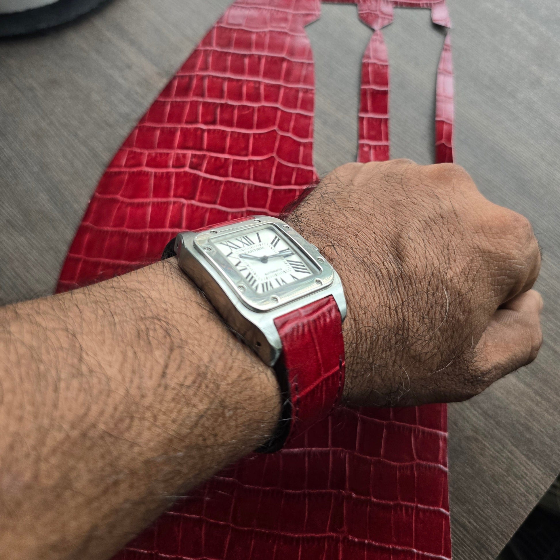 Indianleathercraft leather strap Handmade Cartier santos leather strap