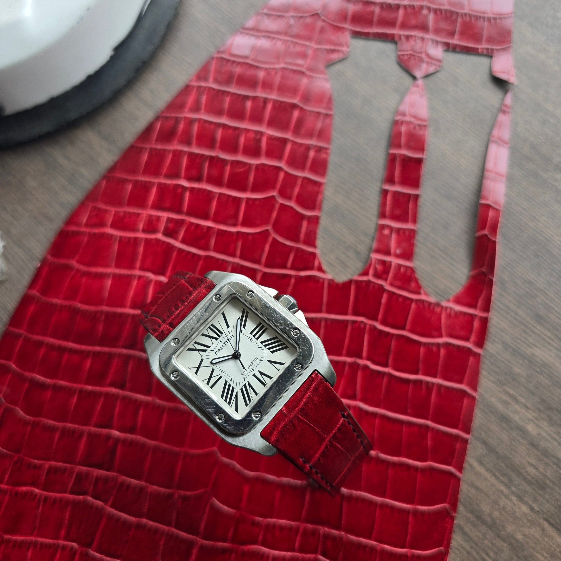 Indianleathercraft leather strap Handmade Cartier santos leather strap