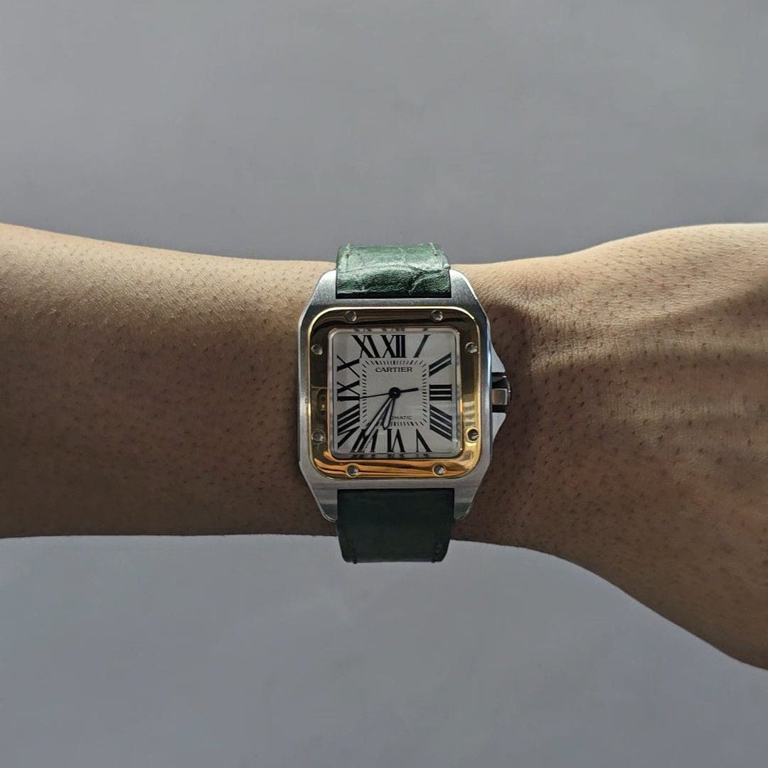 Indianleathercraft leather strap Handmade Cartier santos leather strap