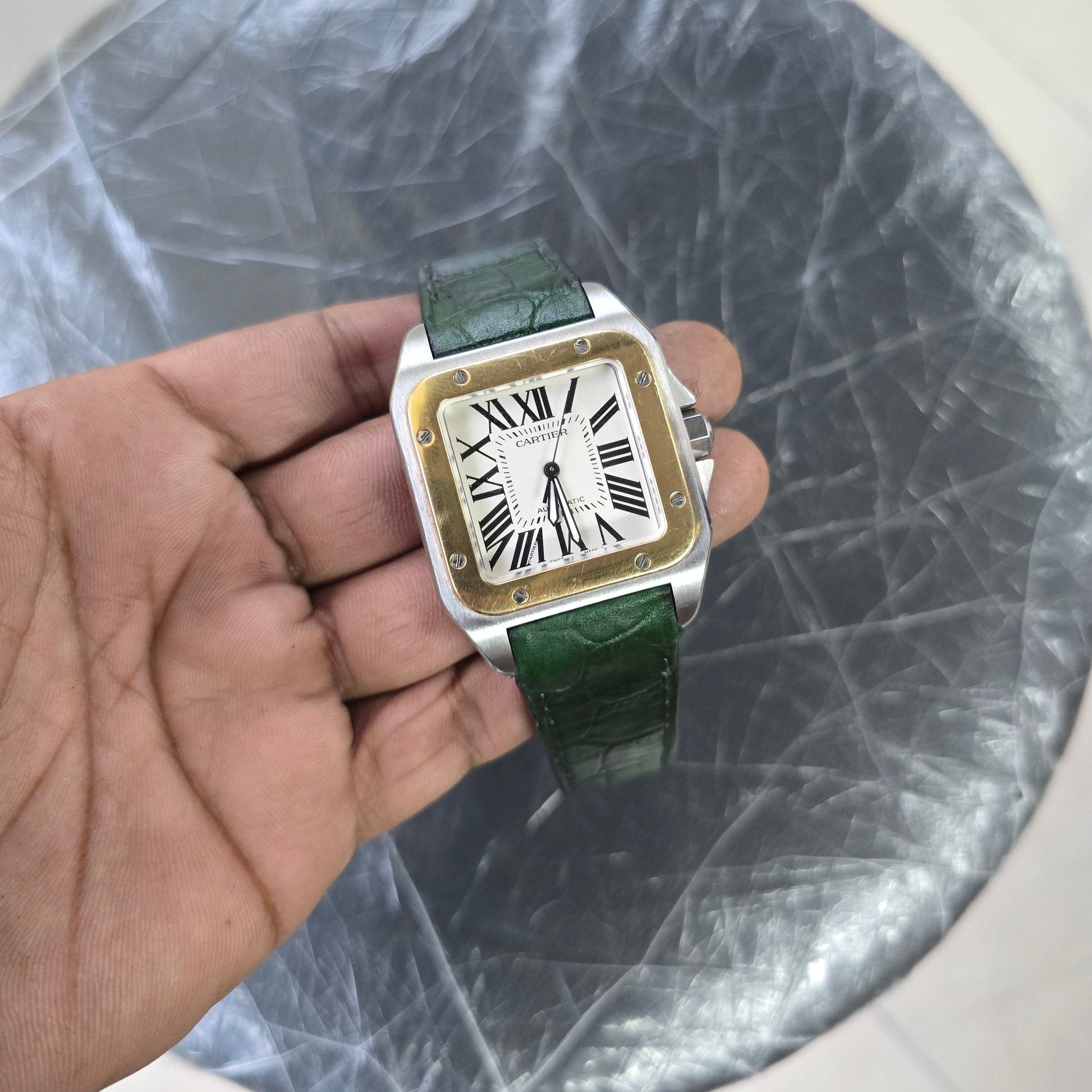 Indianleathercraft leather strap Handmade Cartier santos leather strap