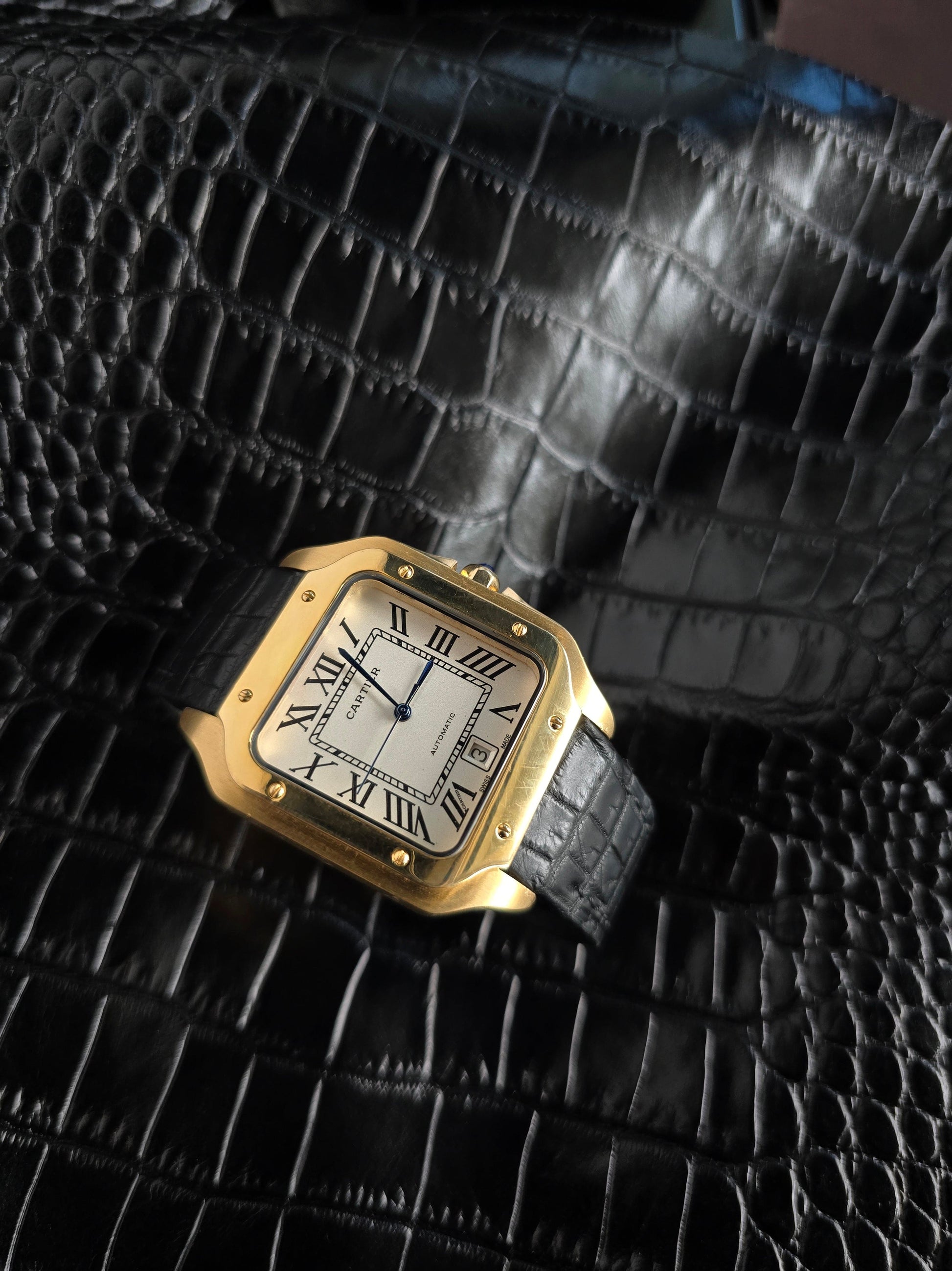 Indianleathercraft leather strap Handmade Cartier santos leather strap