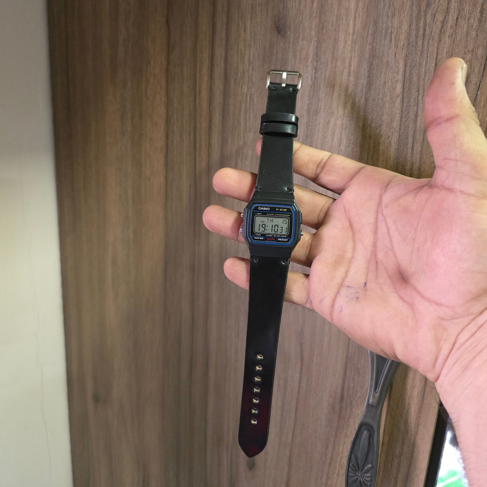 Indianleathercraft leather strap Handmade Casio F-91w strap