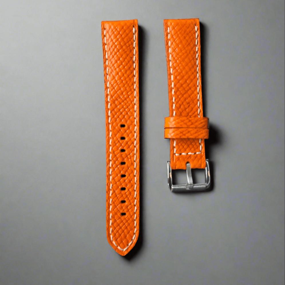Indianleathercraft straps Orange / 18mm Handmade Italian leather strap