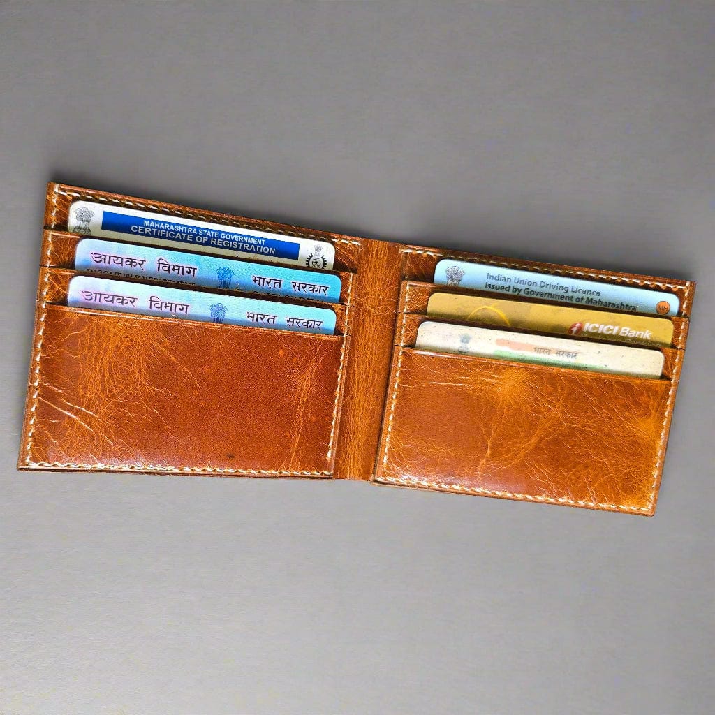 Indianleathercraft Wallets & Money Clips Gold Handmade fullgrain leather wallet