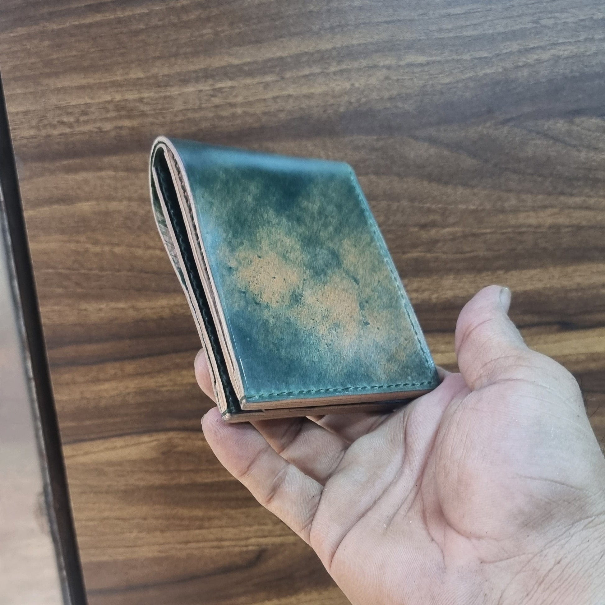 Indianleathercraft Wallets & Money Clips Green Shell cordovan leather wallet