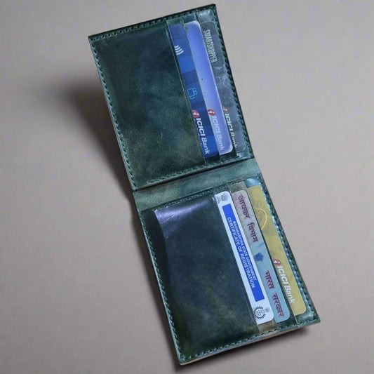 Indianleathercraft Wallets & Money Clips Green Shell cordovan leather wallet