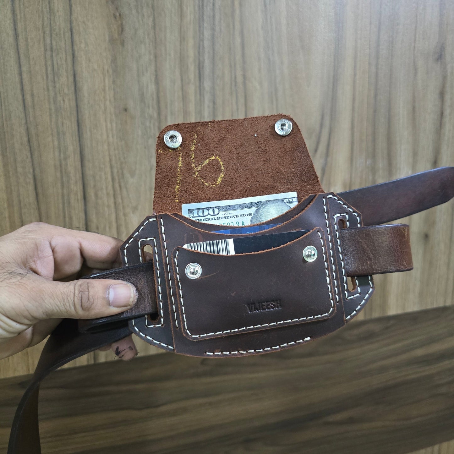 Indianleathercraft Wallets & Money Clips Handmade leather belt wallet