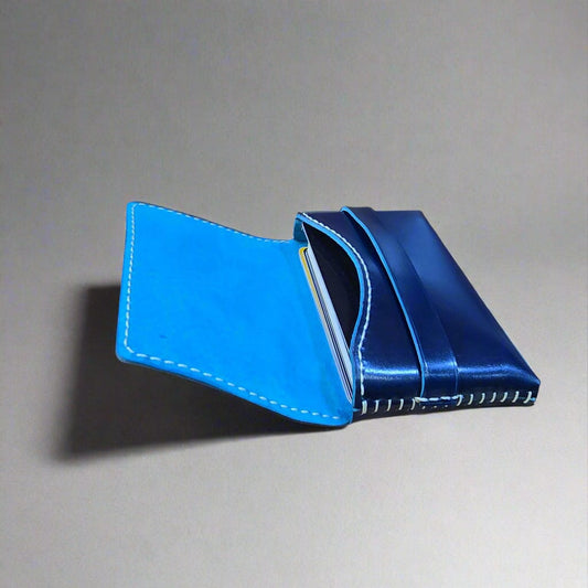 Indianleathercraft Wallets & Money Clips Navy shell cordovan card holder