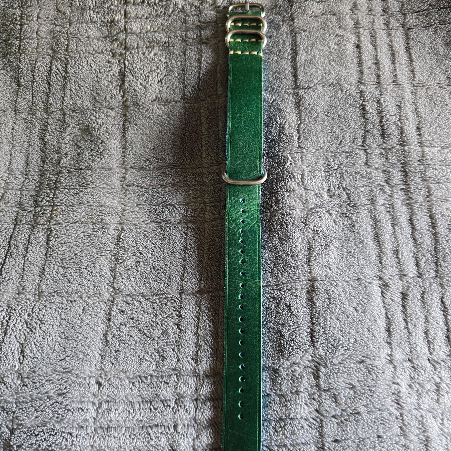 Indianleathercraft Watch Bands 20mm / Turquoise / Silver Handmade nato leather strap