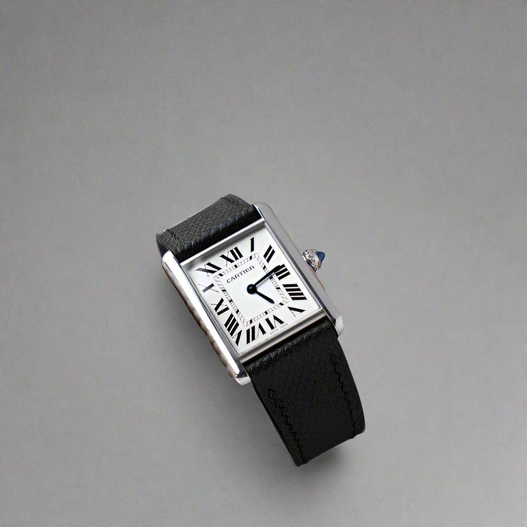 Indianleathercraft Watch Bands Black / 19mm Handmade leather strap for cartier
