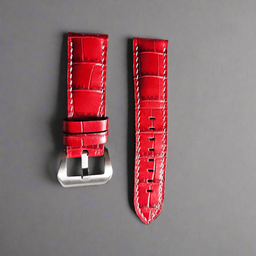 Indianleathercraft Watch Bands Black leather strap for panerai