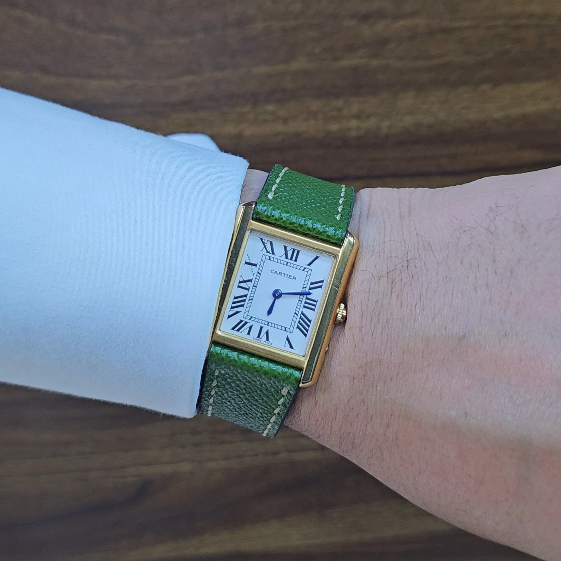 Indianleathercraft Watch Bands Handmade leather strap for cartier