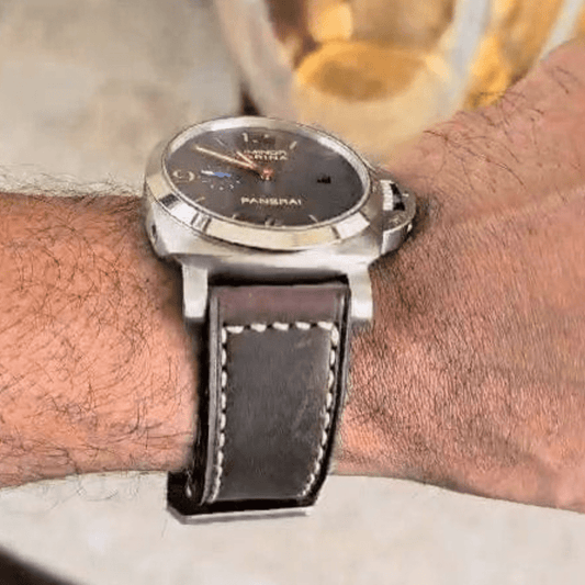 Indianleathercraft Watch Bands Handmade leather strap for luminor panerai