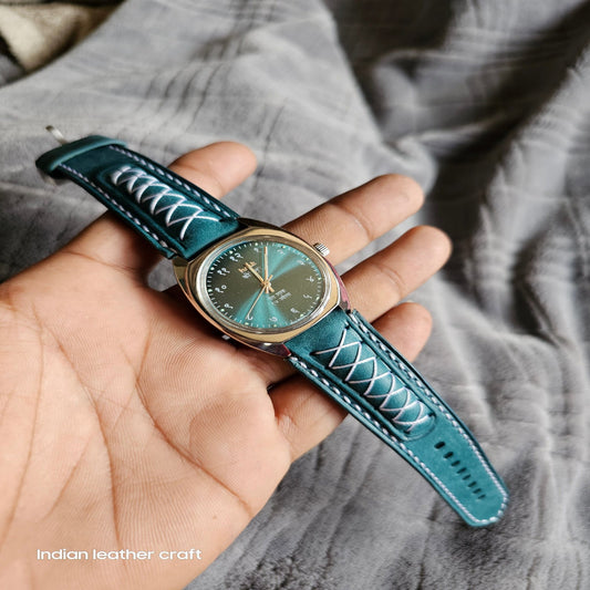 Indianleathercraft Watch Bands Ortensia / 22mm Fullgrain leather watch straps