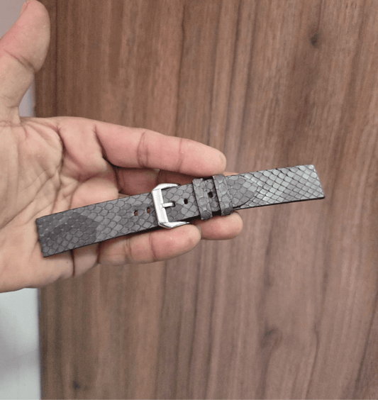 Indianleathercraft Watch Bands Premium grey Omega moonswatch leather strap
