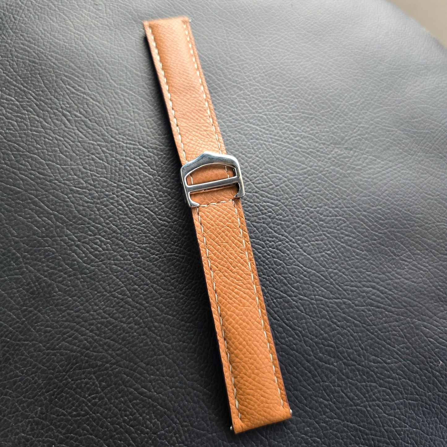 Indianleathercraft Watch Bands Tan / 22mm Handmade leather strap for cartier