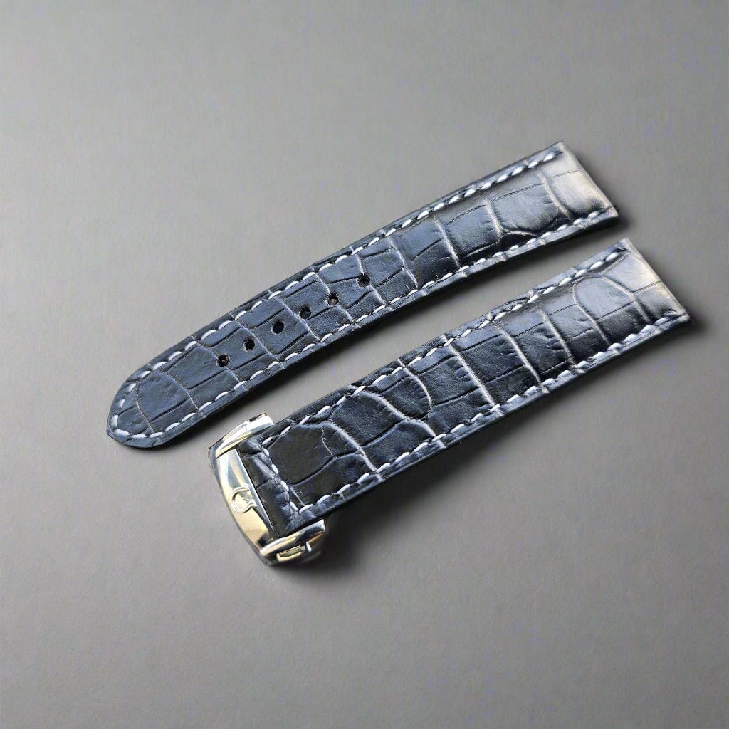 Indianleathercraft watch strap 20/18mm / Black Omega leather watch strap