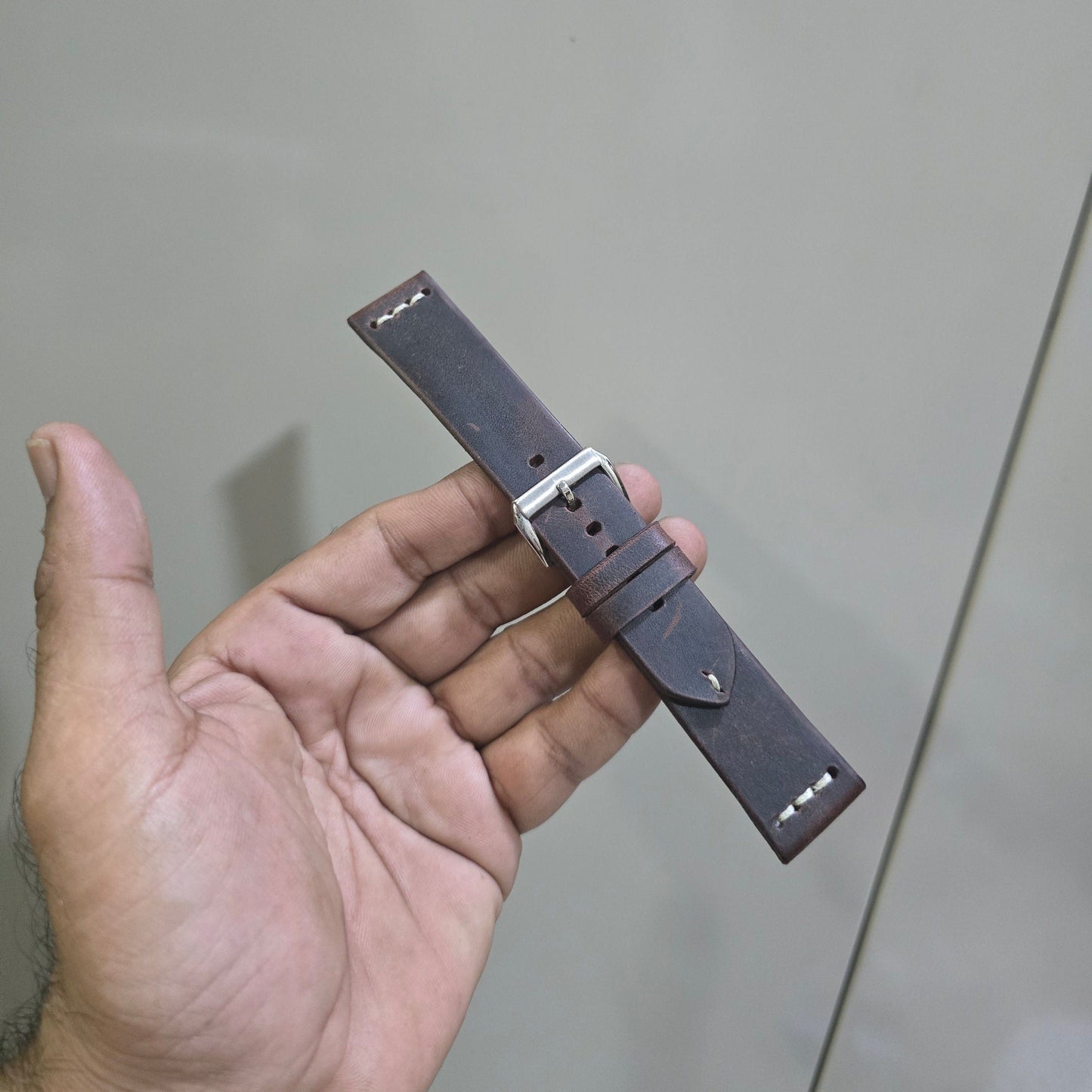 Indianleathercraft watch strap 21mm fullgrain leather watch strap