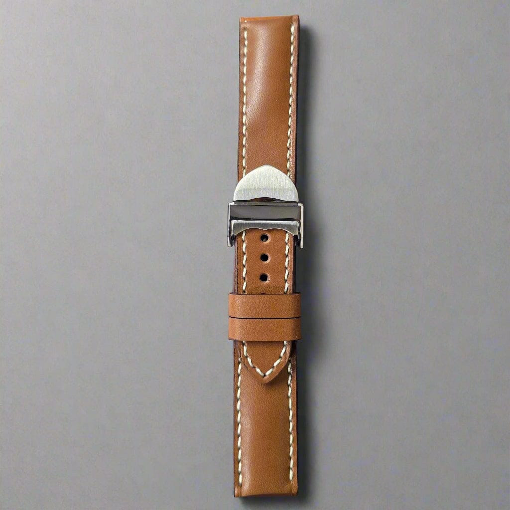 Indianleathercraft watch strap Brown / 20mm Handmade leather strap for Tudor