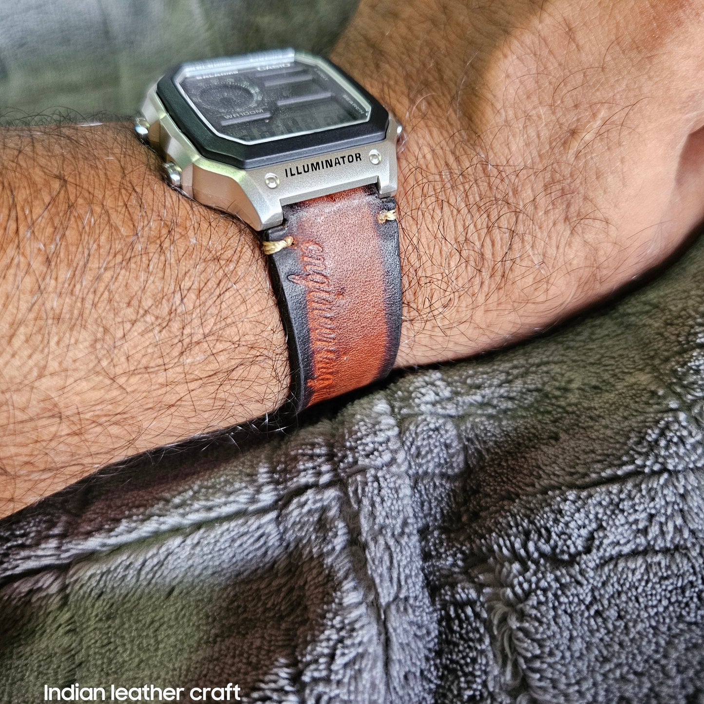 Indianleathercraft watch strap Handmade casio watch strap