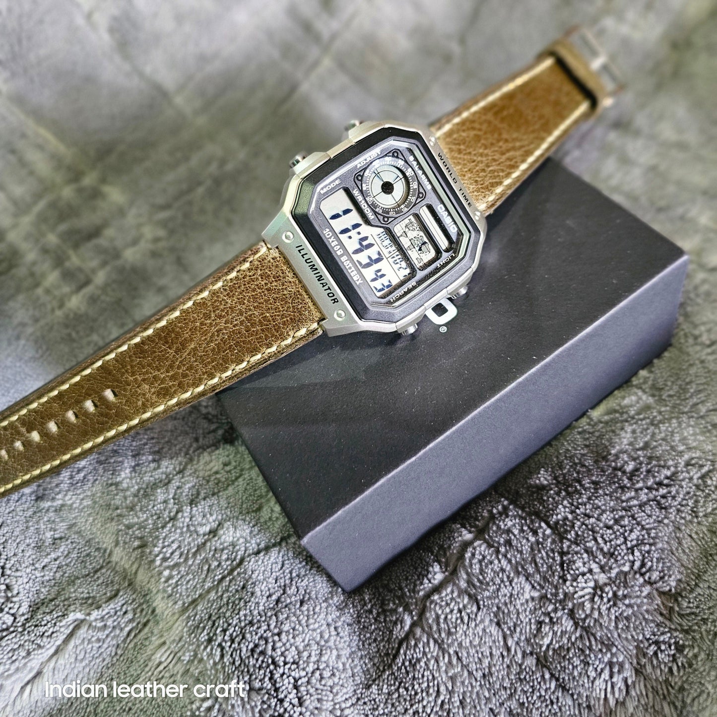 Indianleathercraft watch strap Handmade casio watch strap