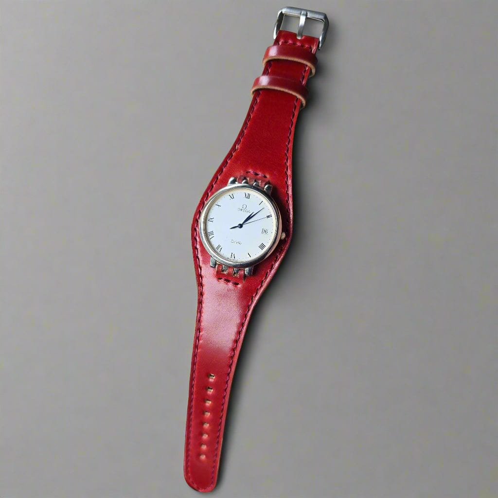 Indianleathercraft watch strap shell cordovan bund strap