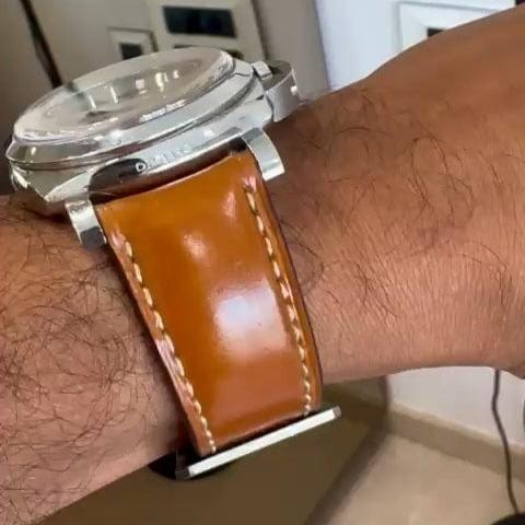 Indianleathercraft watch strap Shell cordovan leather panerai straps