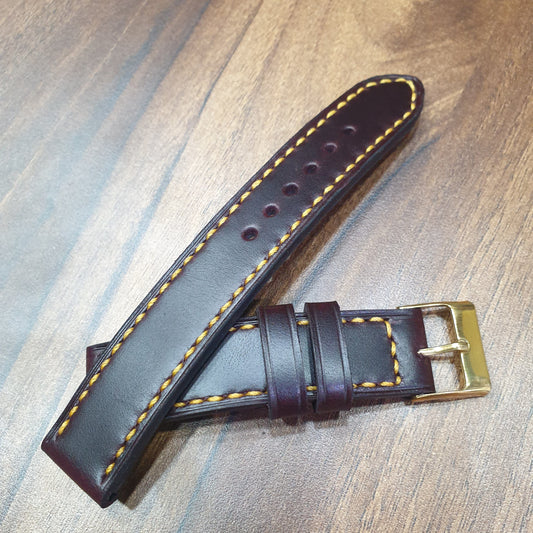 Indianleathercraft 18mm Handmade burgundy leather strap