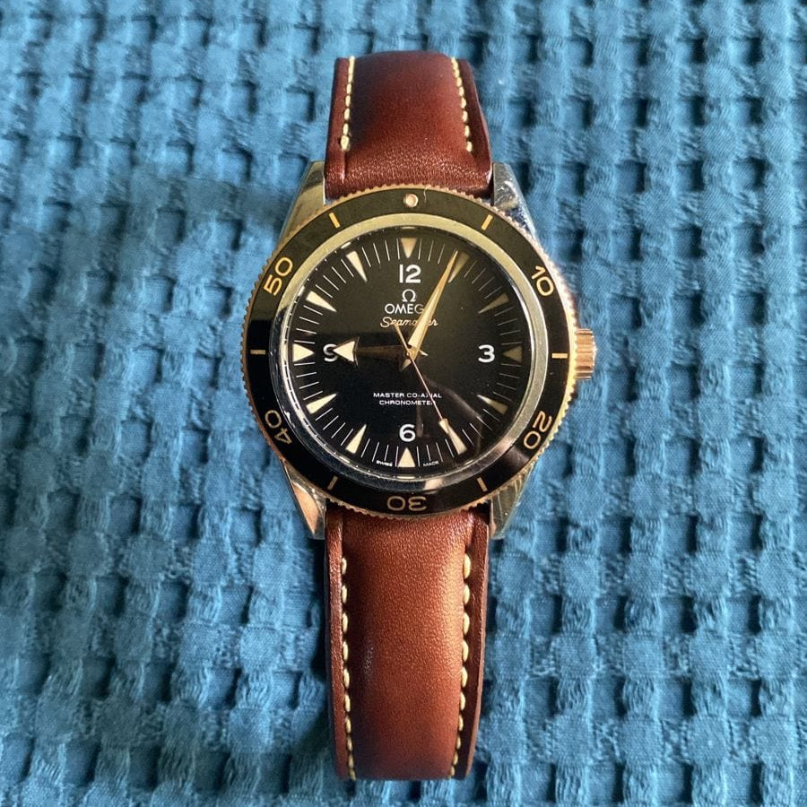 Indianleathercraft 20/18mm / Tan brown Omega leather watch strap