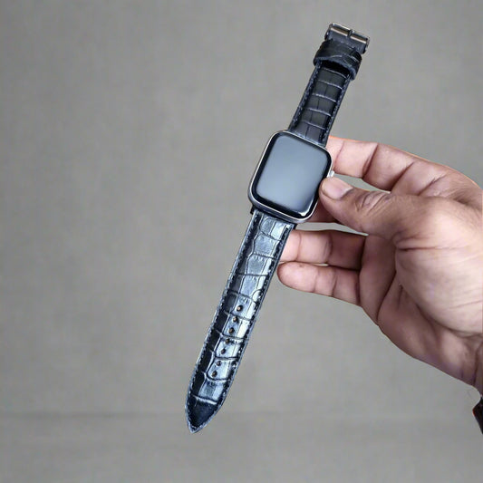 Indianleathercraft 44mm / Black Apple watch leather bands