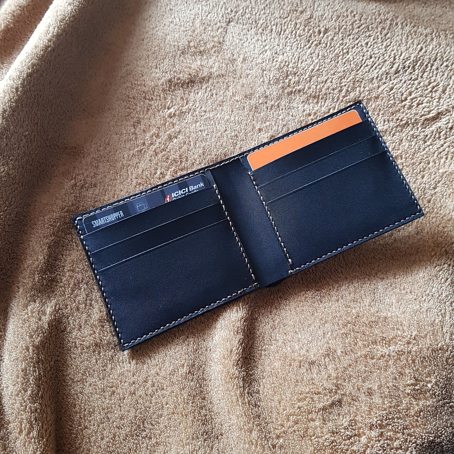 Black leather wallet - Indianleathercraft