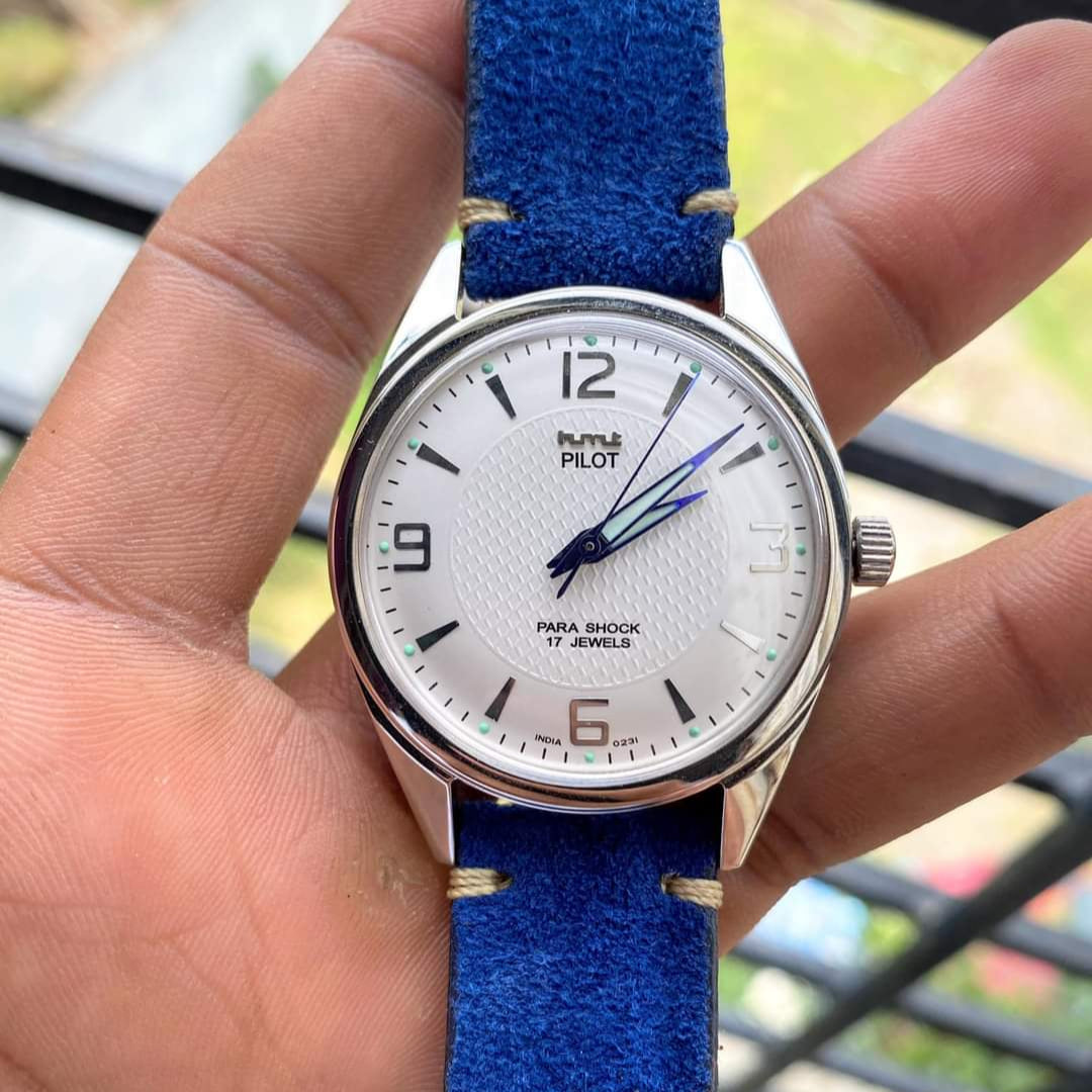 Indianleathercraft Handmade blue suede leather strap