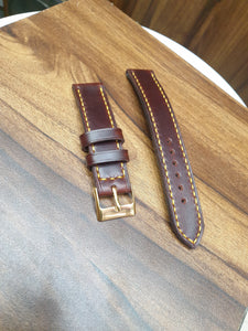 Indianleathercraft Handmade cherry red leather strap