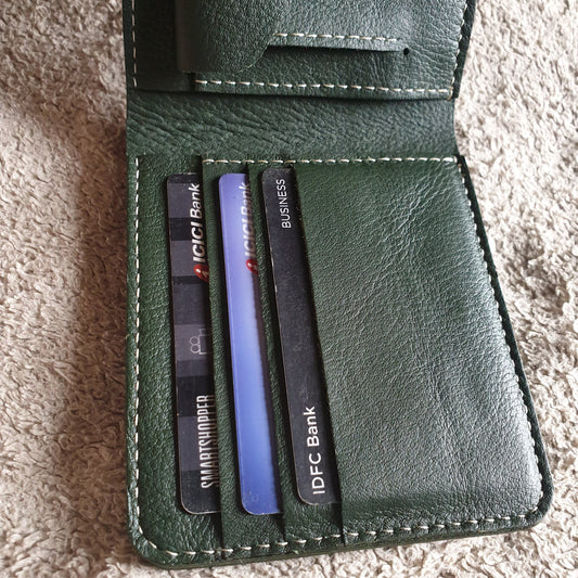 Indianleathercraft Handmade green leather wallet