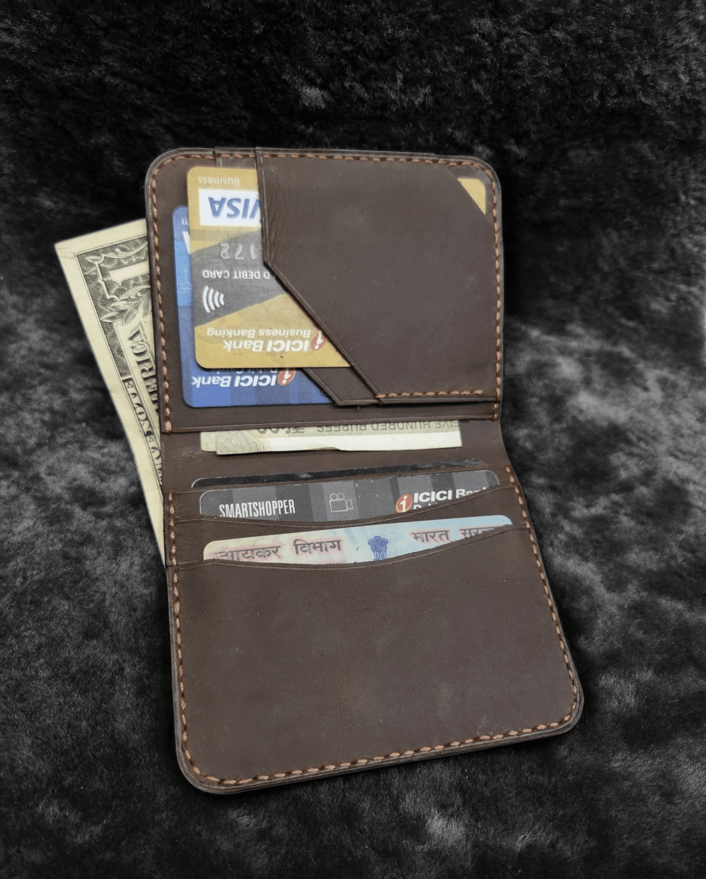 Indianleathercraft Handmade green leather wallet