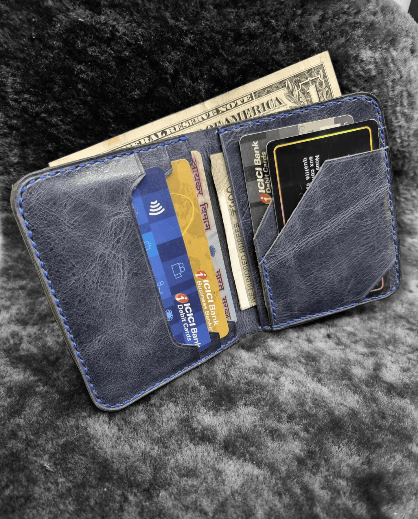Indianleathercraft Handmade green leather wallet