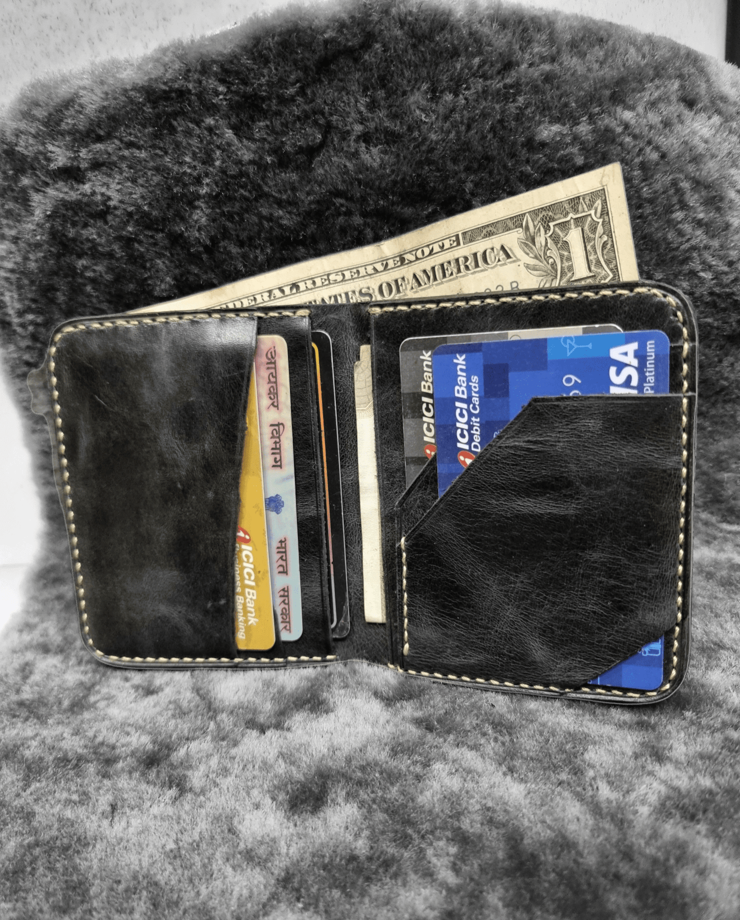 Indianleathercraft Handmade green leather wallet
