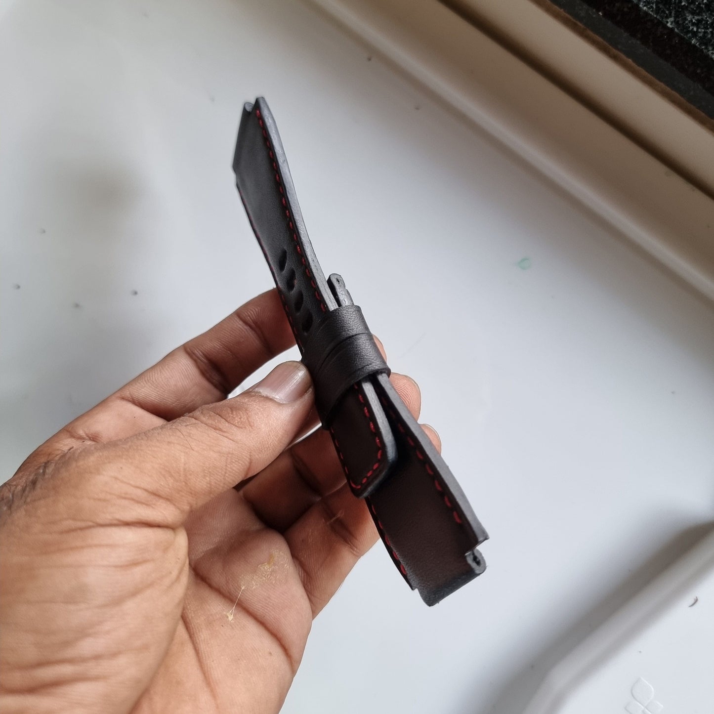 Indianleathercraft Handmade leather strap for bell & ross