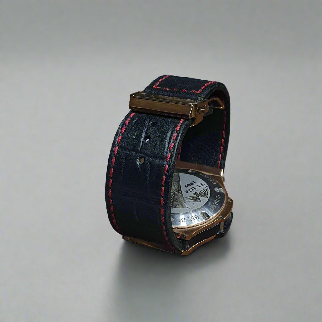 Indianleathercraft Handmade leather strap for hublot
