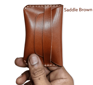 Indianleathercraft Saddle brown Handmade minimalist fullgrain leather wallet