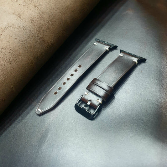 Indianleathercraft Series 4 Handmade brown leather apple watch strap
